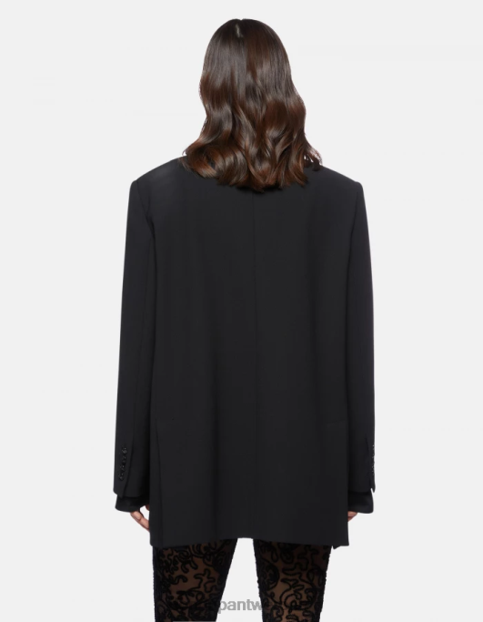 kleding DONDUP Blazer van wolmix met één rij knopen zwart vrouwen 4X00H388