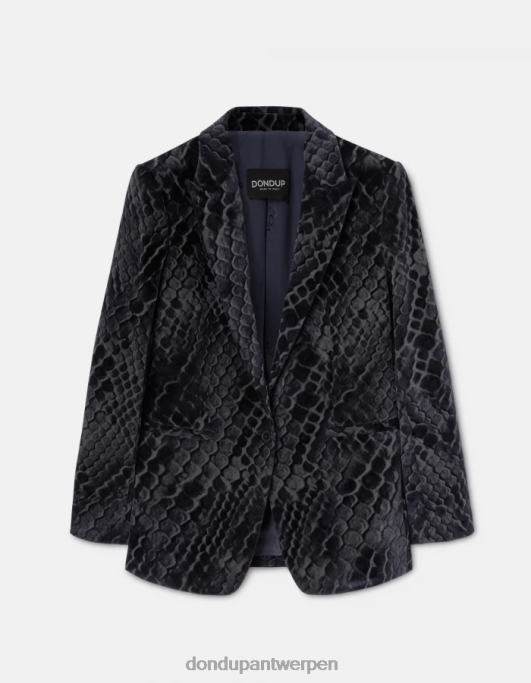 kleding DONDUP Flockdenimblazer met enkele rij knopen blauw vrouwen 4X00H387