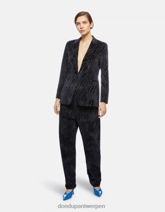 kleding DONDUP Flockdenimblazer met enkele rij knopen blauw vrouwen 4X00H387