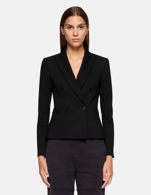 kleding DONDUP Jerseyblazer met dubbele rij knopen zwart vrouwen 4X00H392