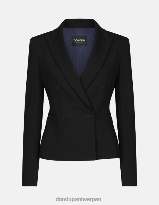 kleding DONDUP Jerseyblazer met dubbele rij knopen zwart vrouwen 4X00H392