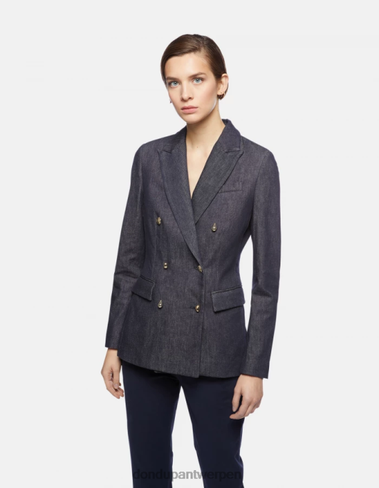 kleding DONDUP denim blazer met dubbele rij knopen blauw vrouwen 4X00H379