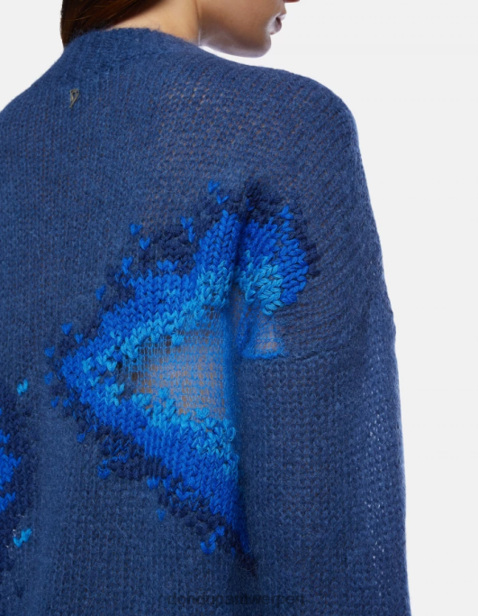 kleding DONDUP Mohair trui met ronde hals koningsblauw vrouwen 4X00H313
