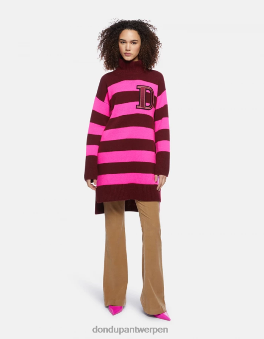 kleding DONDUP Oversized visserstrui met polokraag fuchsia & pruim vrouwen 4X00H315