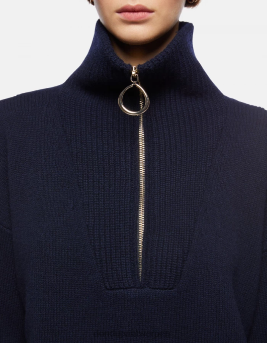 kleding DONDUP Oversized wollen trui met col marineblauw vrouwen 4X00H336