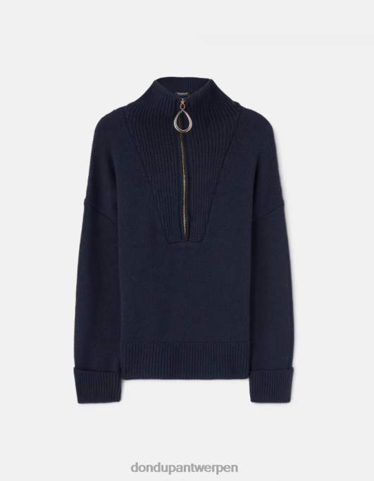 kleding DONDUP Oversized wollen trui met col marineblauw vrouwen 4X00H336