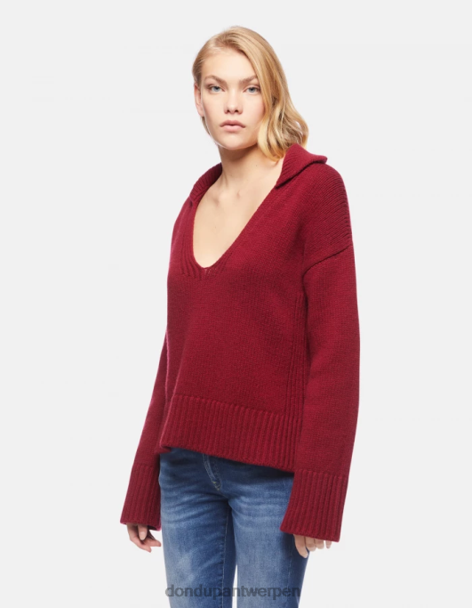 kleding DONDUP Regular-fit poloshirt met vissersrib barbabietola vrouwen 4X00H331