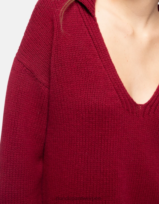 kleding DONDUP Regular-fit poloshirt met vissersrib barbabietola vrouwen 4X00H331