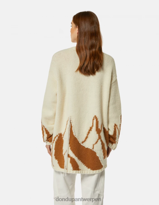 kleding DONDUP Trui van alpacawol met V-hals albast vrouwen 4X00H321