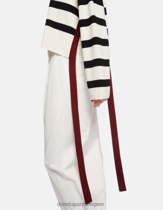 kleding DONDUP Viscose trui met ronde hals zwart wit vrouwen 4X00H339