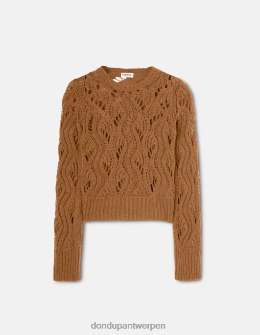 kleding DONDUP Wollen trui met ronde hals kaneel vrouwen 4X00H320