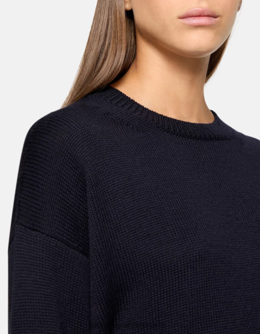 kleding DONDUP Wollen trui met ronde hals marineblauw vrouwen 4X00H297