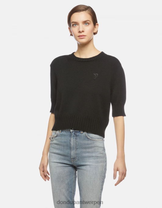 kleding DONDUP Wollen trui met ronde hals zwart vrouwen 4X00H332