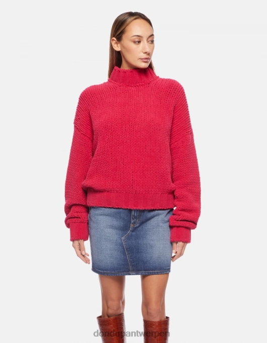 kleding DONDUP chenille trui met ronde hals orchidee vrouwen 4X00H325