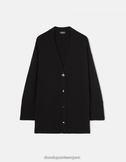 kleding DONDUP oversized wollen vest zwart vrouwen 4X00H318