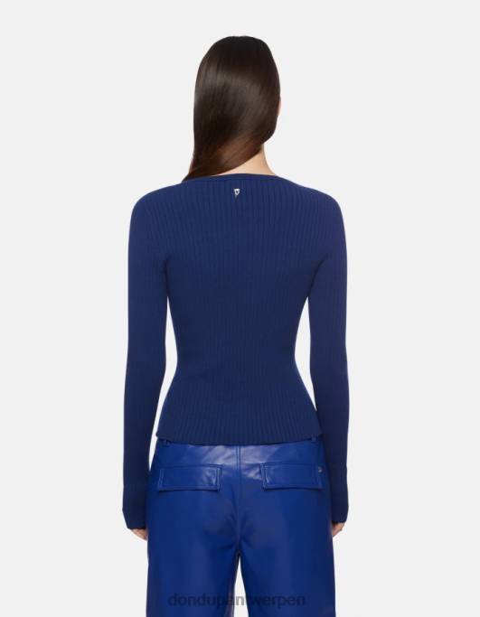 kleding DONDUP slim-fit vest van viscose blauw vrouwen 4X00H338