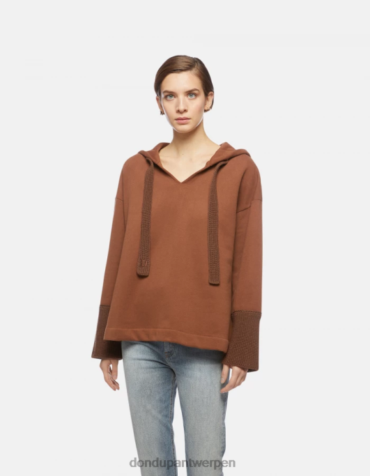 kleding DONDUP oversized capuchon cioccolato vrouwen 4X00H452