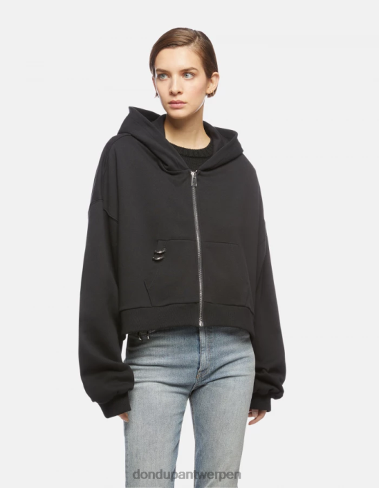 kleding DONDUP oversized capuchon zwart vrouwen 4X00H445