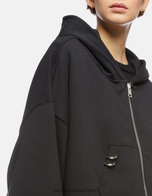 kleding DONDUP oversized capuchon zwart vrouwen 4X00H445