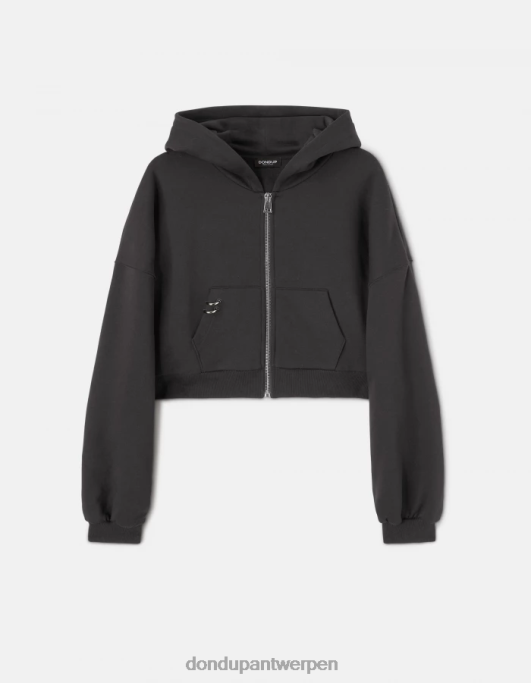 kleding DONDUP oversized capuchon zwart vrouwen 4X00H445