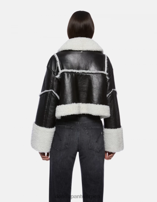 kleding DONDUP kort jasje van shearling zwart vrouwen 4X00H364