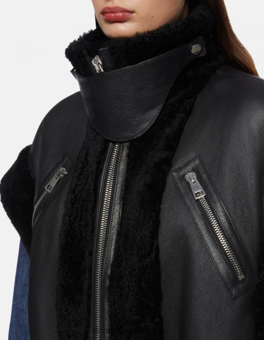 kleding DONDUP losvallend shearling vest zwart vrouwen 4X00H365