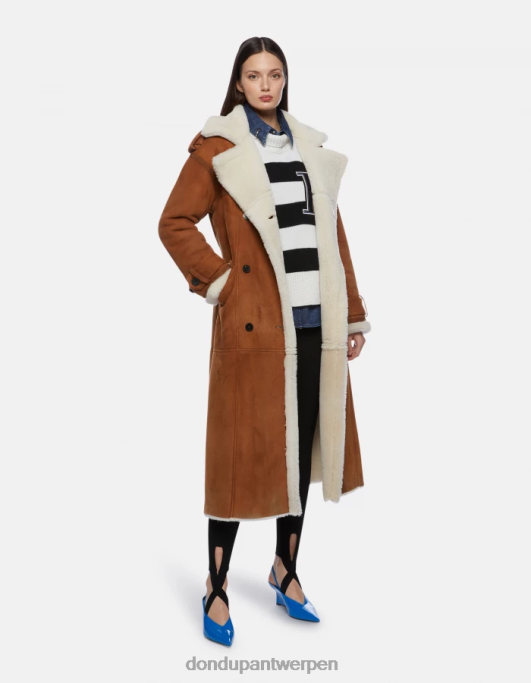 kleding DONDUP losvallende jas van schapenvacht nee vrouwen 4X00H352