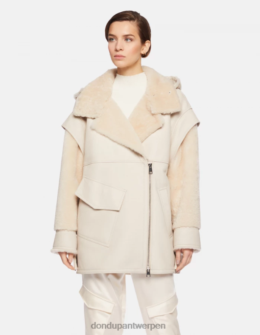 kleding DONDUP oversized jas van schapenvacht ezel vrouwen 4X00H362