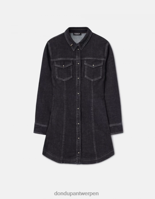 kleding DONDUP korte denimjurk blauw vrouwen 4X00H270