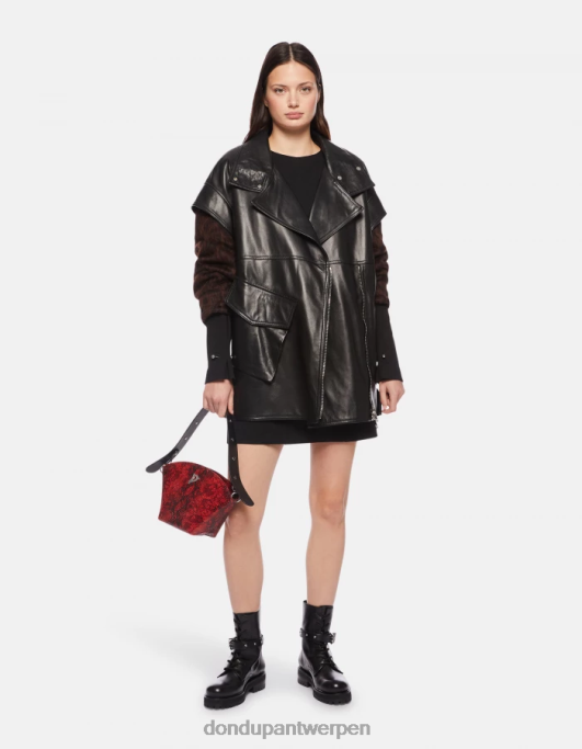 kleding DONDUP korte jerseyjurk zwart vrouwen 4X00H275