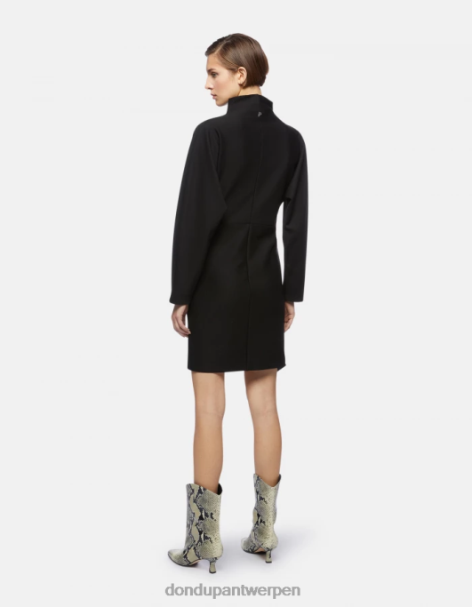 kleding DONDUP korte jerseyjurk zwart vrouwen 4X00H279