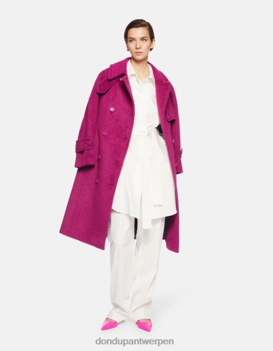 kleding DONDUP korte katoenen jurk albast vrouwen 4X00H273