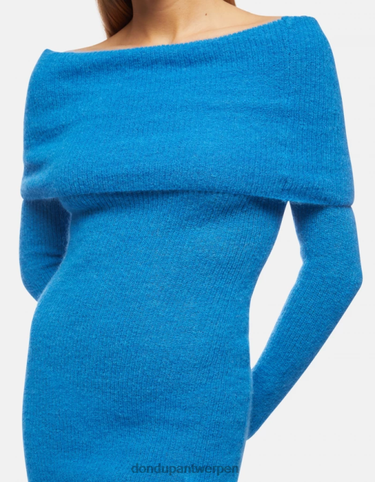 kleding DONDUP korte mohairjurk turkoois vrouwen 4X00H294