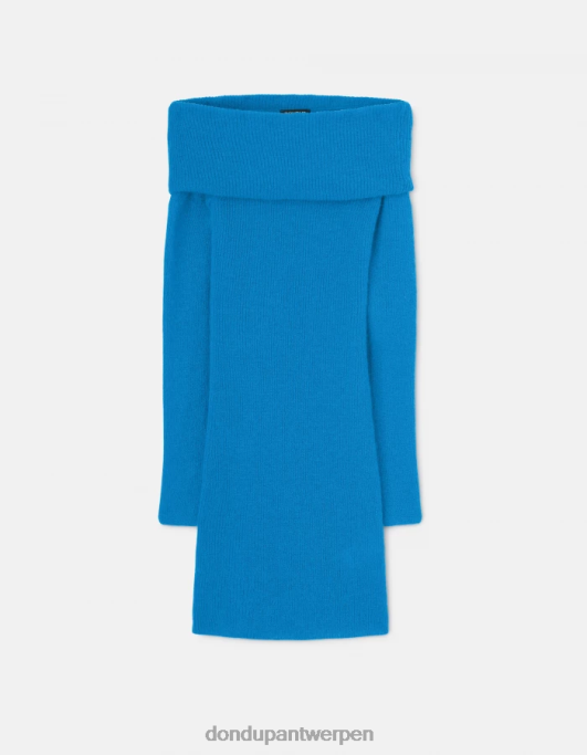 kleding DONDUP korte mohairjurk turkoois vrouwen 4X00H294