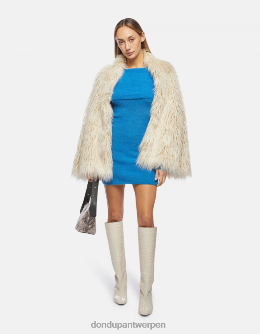 kleding DONDUP korte mohairjurk turkoois vrouwen 4X00H294