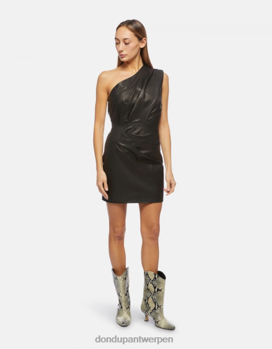 kleding DONDUP korte nappaleren jurk zwart vrouwen 4X00H291