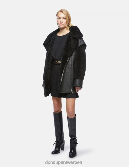 kleding DONDUP korte viscosejurk zwart vrouwen 4X00H277