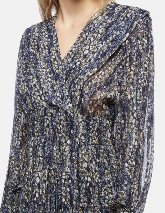 kleding DONDUP lange Georgette-jurk zwart vrouwen 4X00H290