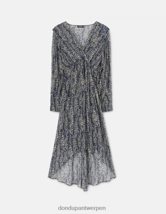 kleding DONDUP lange Georgette-jurk zwart vrouwen 4X00H290