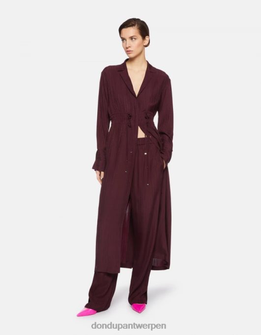 kleding DONDUP lange jurk van zijdemix prugna vrouwen 4X00H281