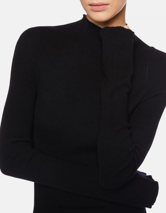 kleding DONDUP lange viscosejurk zwart vrouwen 4X00H283