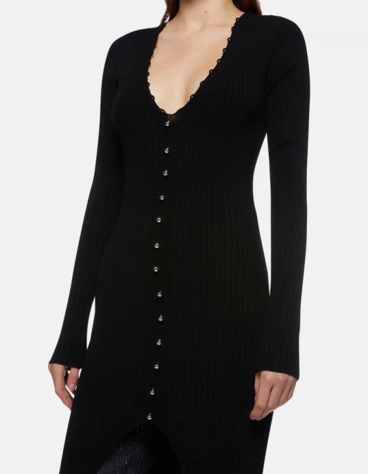 kleding DONDUP lange viscosejurk zwart vrouwen 4X00H286