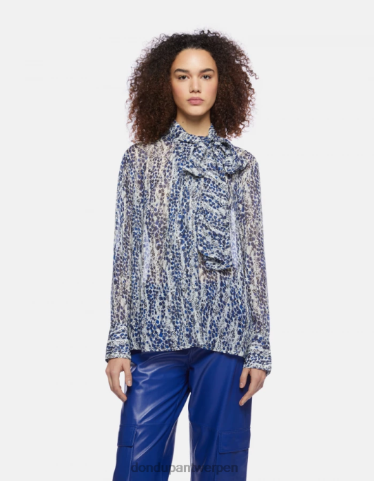 kleding DONDUP Georgette overhemd met normale pasvorm ezel vrouwen 4X00H267