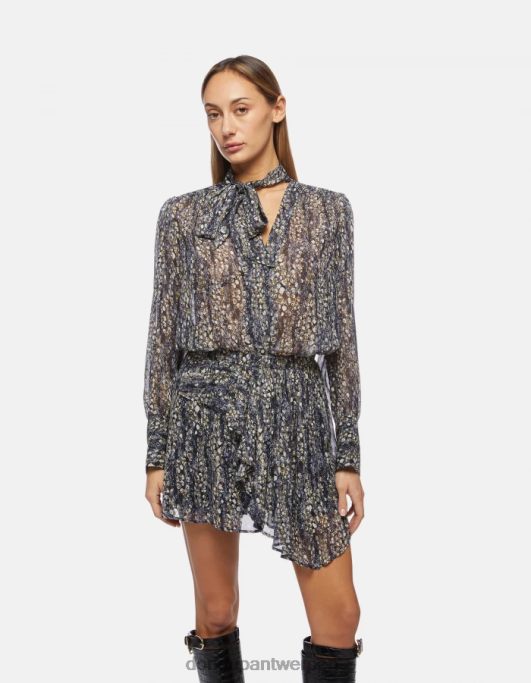 kleding DONDUP Georgette overhemd met normale pasvorm zwart vrouwen 4X00H266