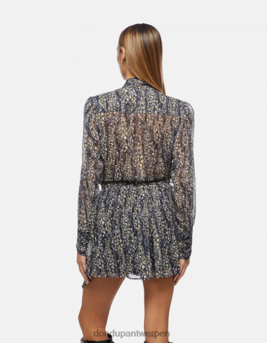 kleding DONDUP Georgette overhemd met normale pasvorm zwart vrouwen 4X00H266