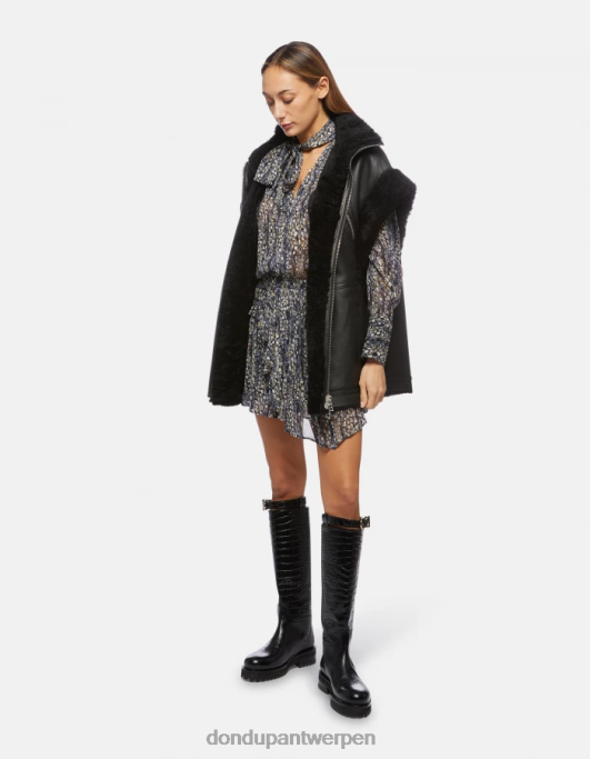 kleding DONDUP Georgette overhemd met normale pasvorm zwart vrouwen 4X00H266