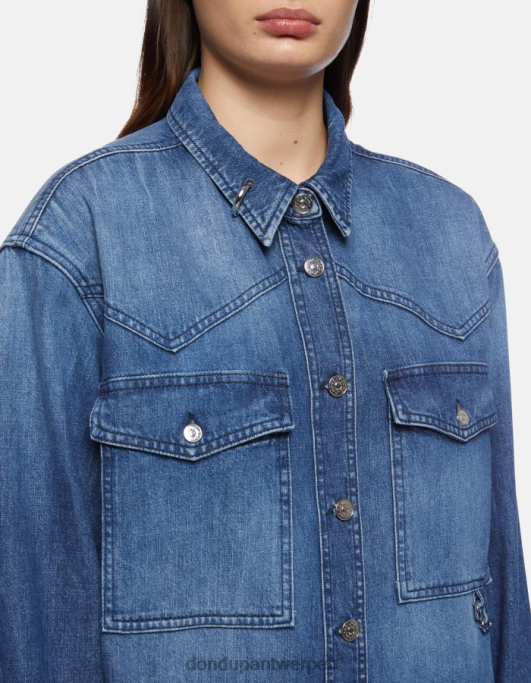 kleding DONDUP denim overshirt blauw vrouwen 4X00H255