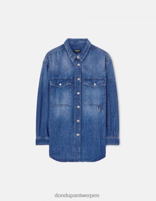 kleding DONDUP denim overshirt blauw vrouwen 4X00H255