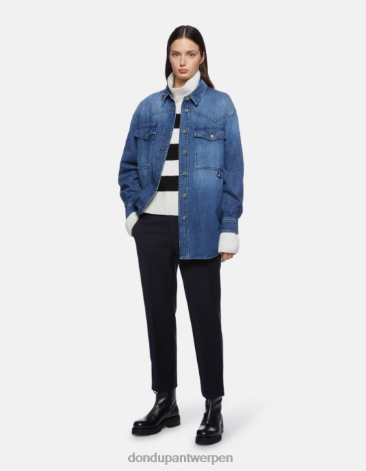 kleding DONDUP denim overshirt blauw vrouwen 4X00H255