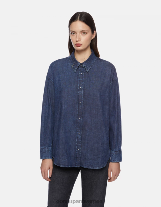 kleding DONDUP oversized denim overhemd blauw vrouwen 4X00H252